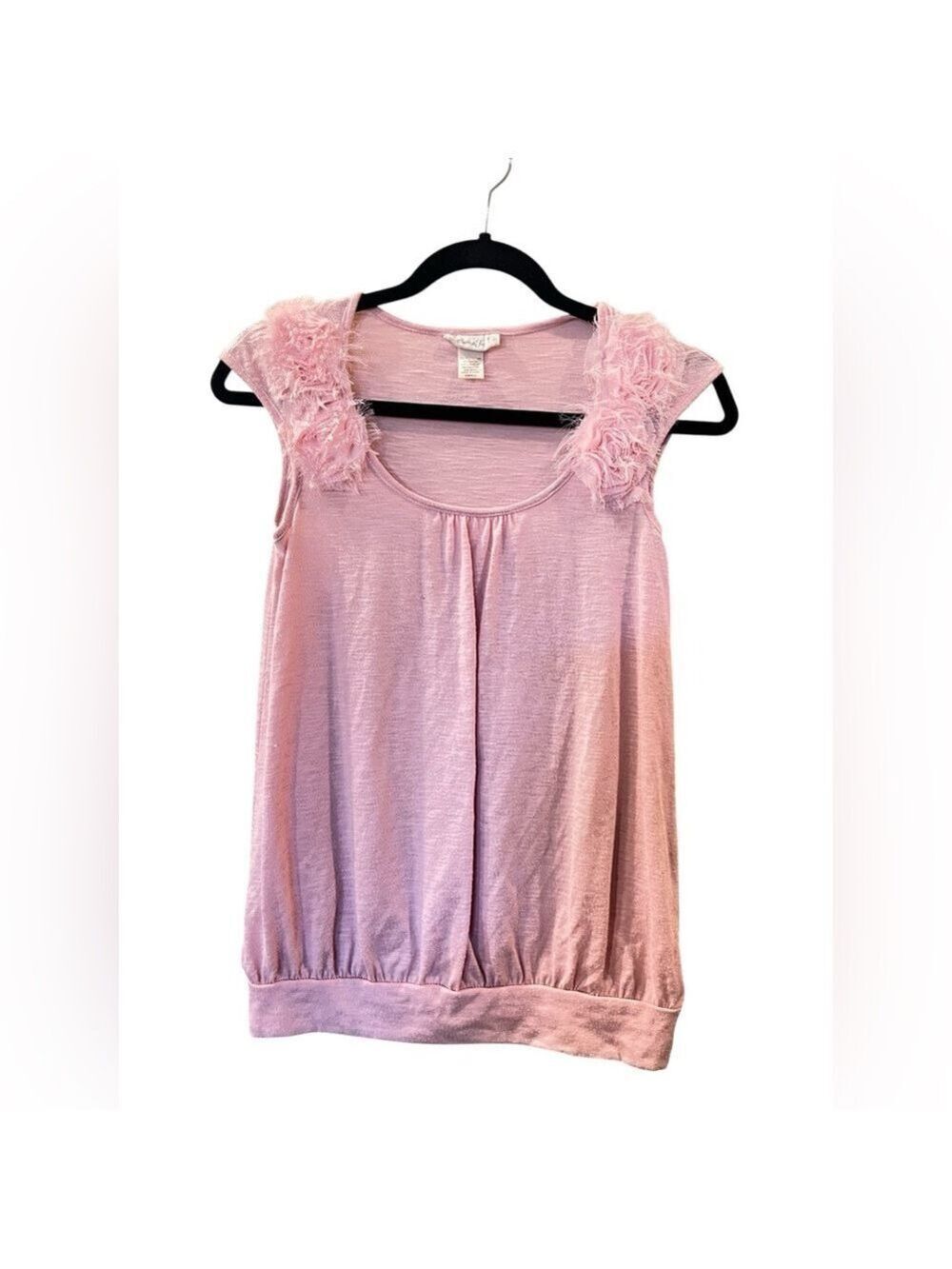 Belle Du Jour Women’s Sleeveless Knit light Pink Top Shirt Blouse Sz Small